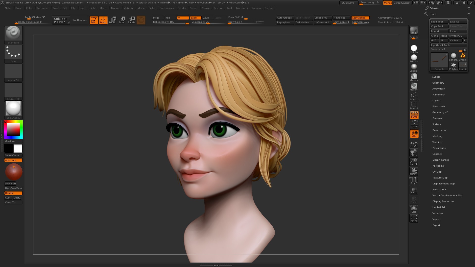 Video Tutorial Sculpting Hair In Zbrush On 0994